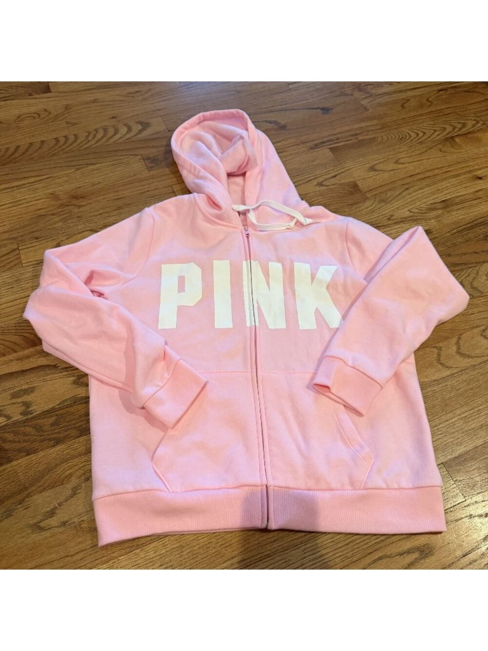 Pink Victoria Secret Zip Up Hooded Jacket Womens LArge